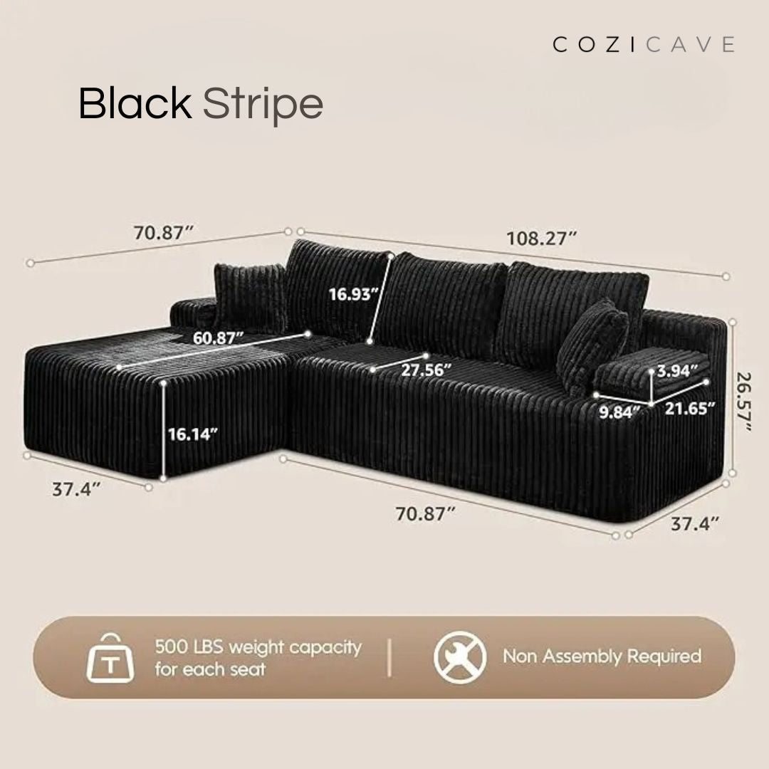 The Boneless Couch™ | L-Shape Memory Foam Sectional Sofa