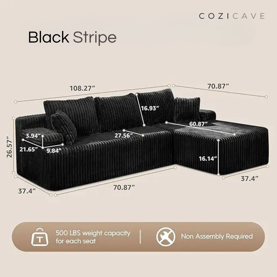 The Boneless Couch™ | L-Shape Memory Foam Sectional Sofa