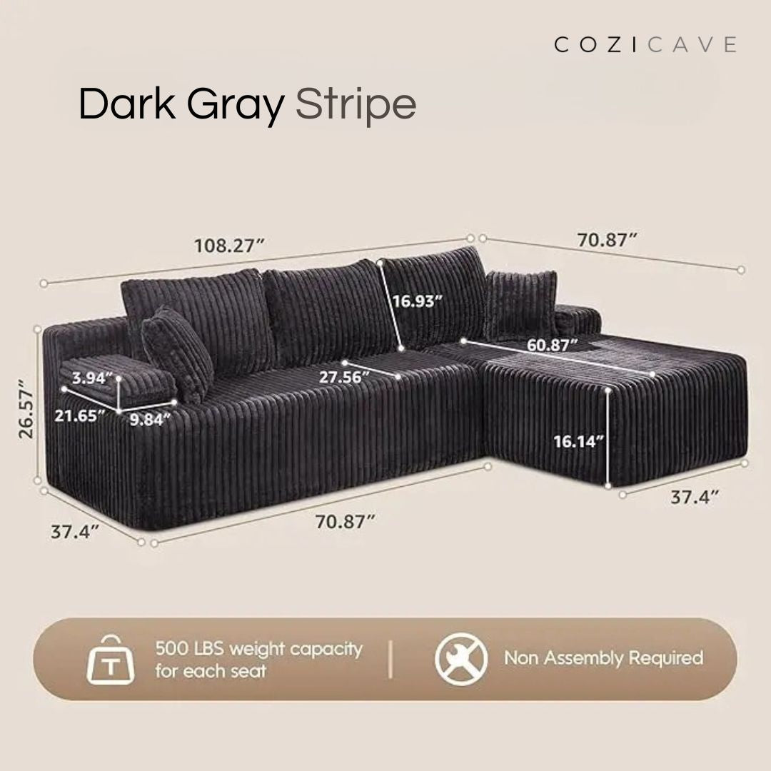 The Boneless Couch™ | L-Shape Memory Foam Sectional Sofa