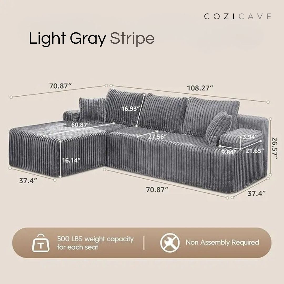 The Boneless Couch™ | L-Shape Memory Foam Sectional Sofa