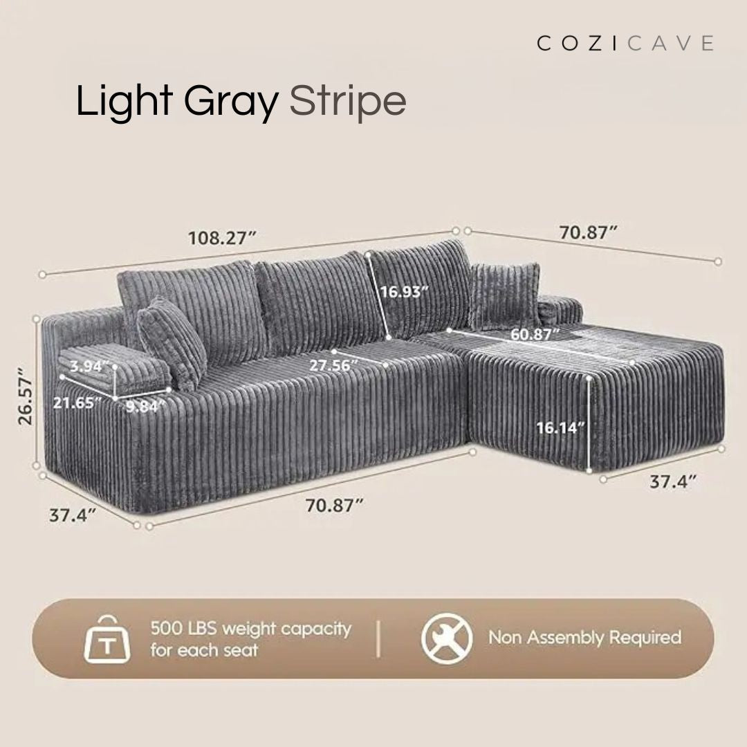 The Boneless Couch™ | L-Shape Memory Foam Sectional Sofa