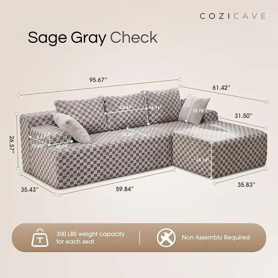 The Boneless Couch™ | L-Shape Memory Foam Sectional Sofa