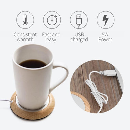 CoziCave™ Wooden Cup Warmer